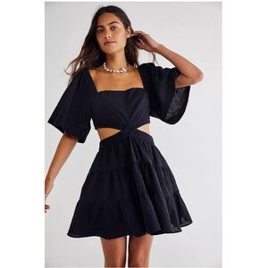 Free People Black Mini Dress with Cutout